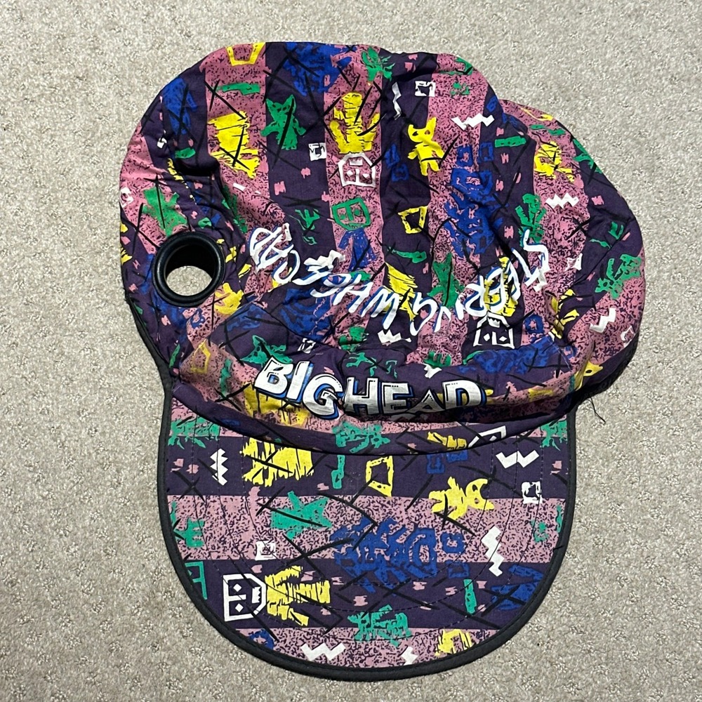 Vintage Auto-Shade Big Head Steering Wheel Cap 90s Graphic Print Cotton Cover